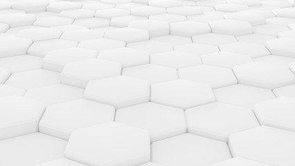 white Hexagon background of cubes
