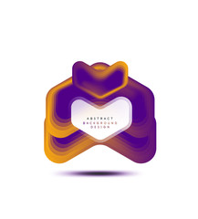 Vector arrow geometric banner created with blend color shapes effects. Trendy simple button, icon or business branding logo template, minimal style. Illustration For Wallpaper, Banner, Background