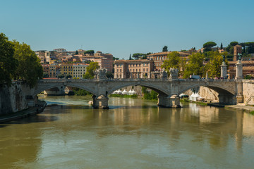 Vittorio Emanuele II Bridge in Rome, Italy