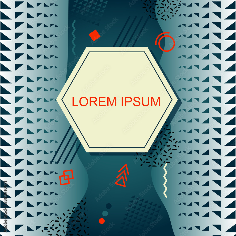 Aufkleber memphis style abstract background with simple geometric shapes. .it can be used for booklets, brochu