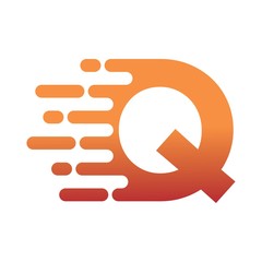 Letter Q Speed Motion Logo Design Template