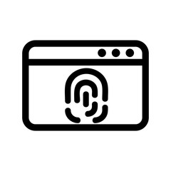 Computer fingerprint icon vector. Thin line sign. Isolated contour symbol illustration