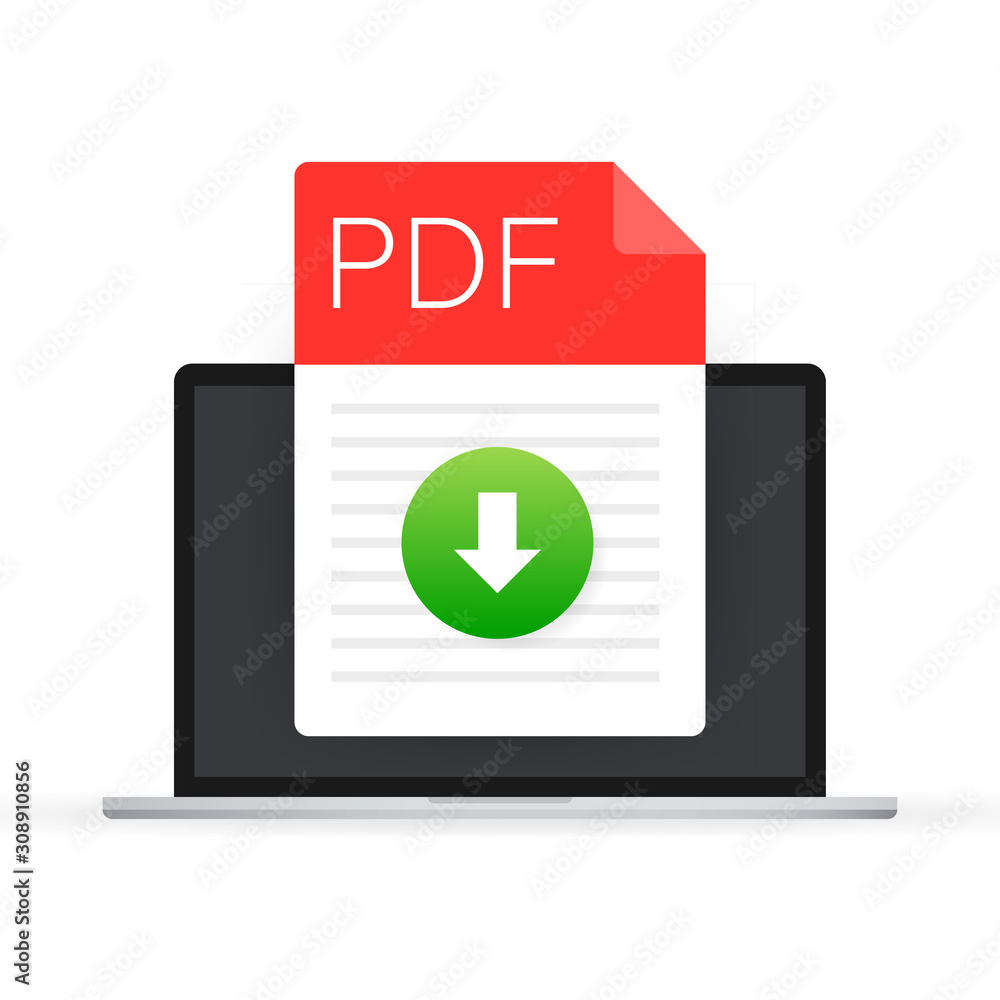 Poster download pdf file icon. spreadsheet document type. vector pdf icon