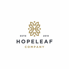 Elegant Letter H with Leaf Logo Design