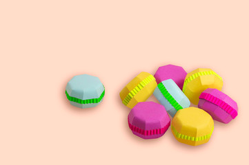 Pile of colorful macaroons made of paper