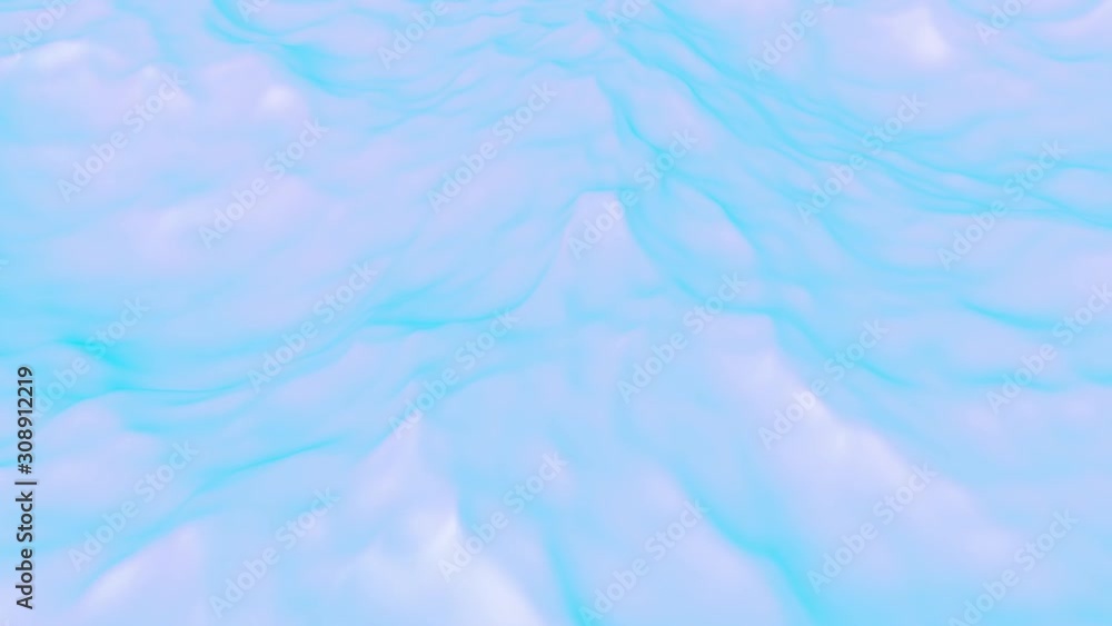 Poster plane with bluish-pink waves. animated abstract background. 3d render