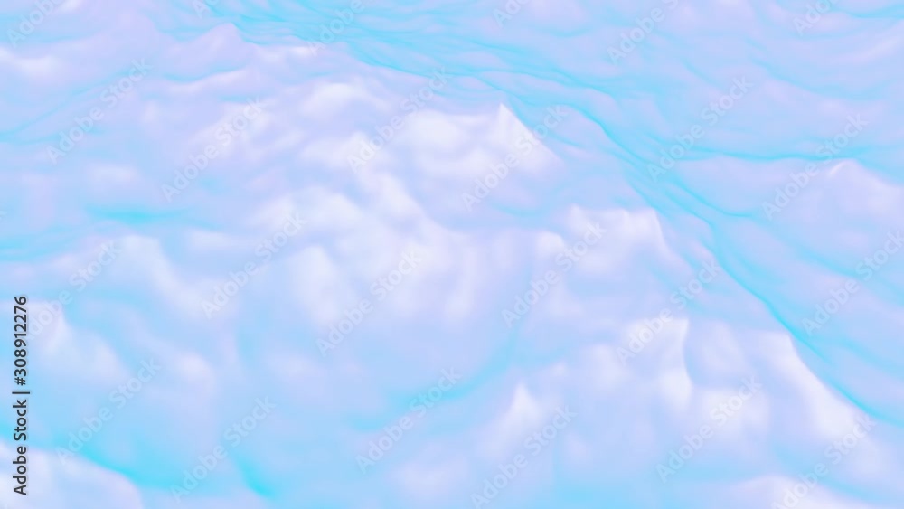 Poster plane with bluish-pink waves. animated abstract background. 3d render