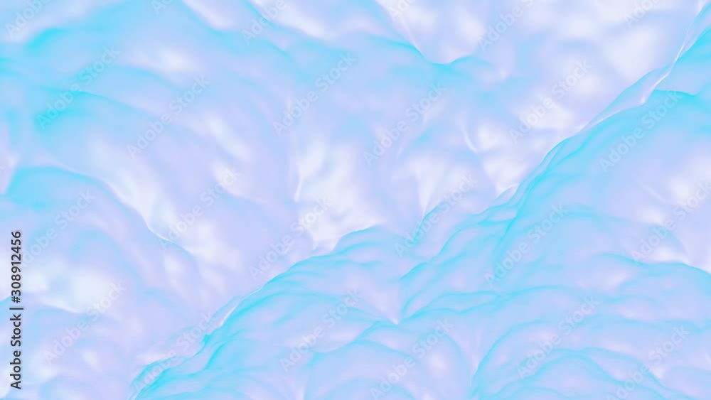 Poster plane with bluish-pink waves. animated abstract background. 3d render