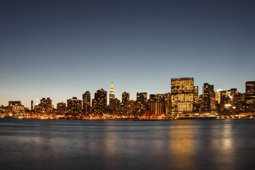 New York Manhattan skyline at night