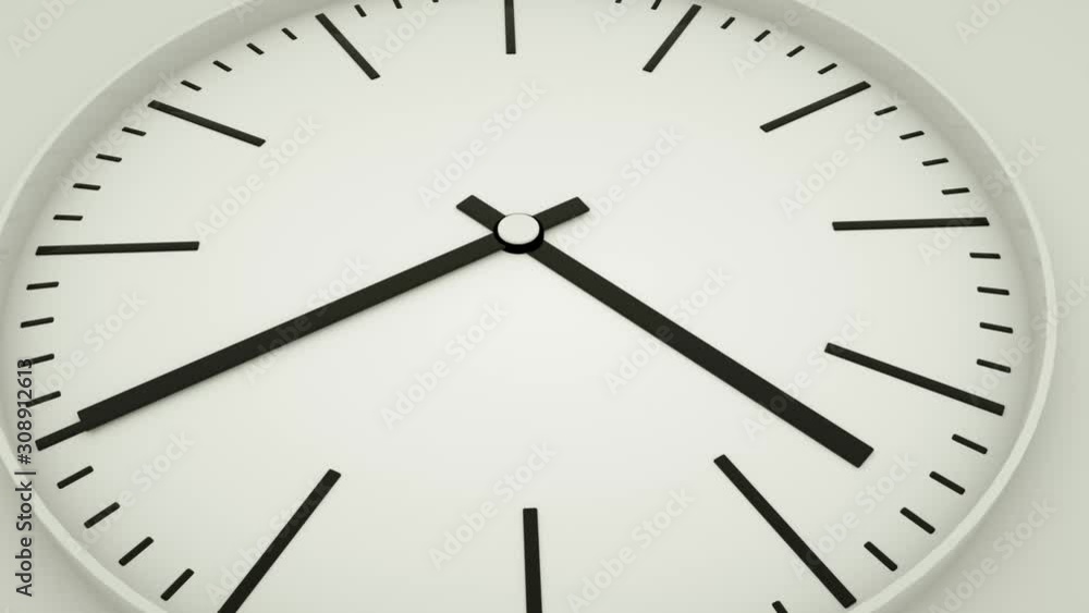 Poster three-dimensional watch dial with rotating hands. 3d render