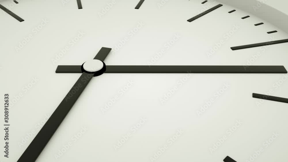 Poster three-dimensional watch dial with rotating hands. 3d render
