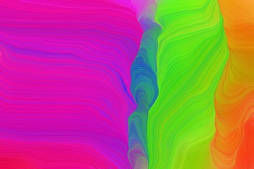 colorful modern soft curvy waves background design with medium violet red, lime green and yellow green color