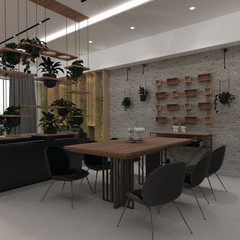 3D Illustration of Condominium Living Room