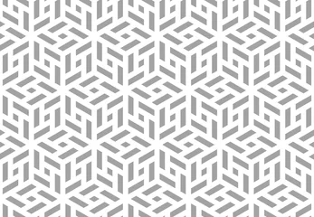 Gardinen Abstraktes geometrisches Muster. Ein nahtloser Vektorhintergrund. Weiße und graue Verzierung. Grafisches modernes Muster. Einfaches Gittergrafikdesign. © ELENA