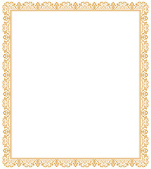 Decorative frame Elegant vector element for design in Eastern style, place for text. Floral golden border. Lace illustration for invitations and greeting cards.