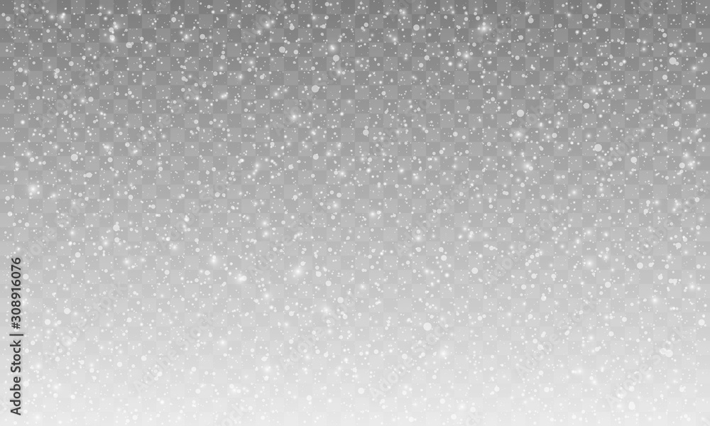 Aufkleber differents realistic falling snow or snowflakes. isolated on transparent background.
