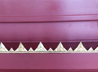 Sculptured wood pattern wall close thai style