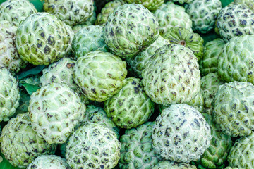 Obraz premium A bunch of whole ripe custard Apple 
