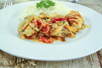 rougail of fish on a table
