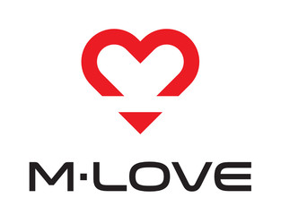 M and Love Abstract Business Logo