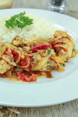 rougail of fish on a table	