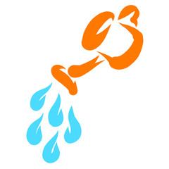 drops of water fall from a watering can