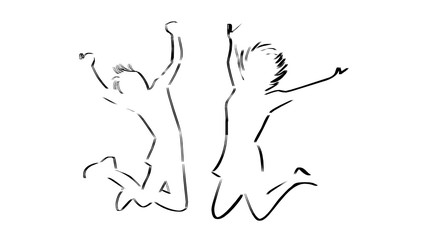 set of silhouettes of people