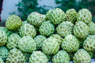 A bunch of whole ripe custard Apple  