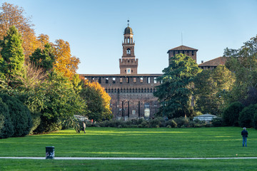 Milan, the Sempione park in November