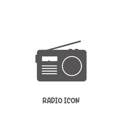 Radio icon simple flat style vector illustration.