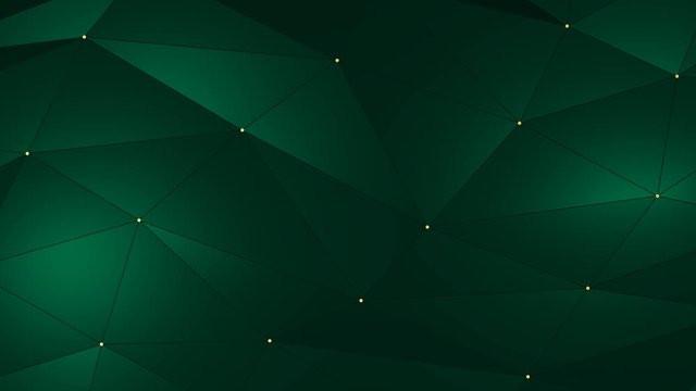 Animated dark green seamless looping background with thin golden line. VIP jewelry business banner. Geometric beautiful rich gradient color. Abstract triangles pattern. Festive Xmas, Happy New Year
