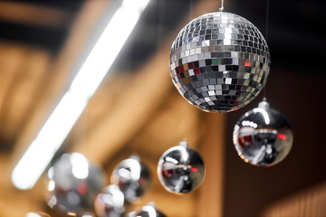 Christmas decoration for the office with silver balls