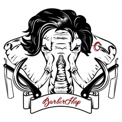 Obraz premium Elephant executed in the form of a tattoo
