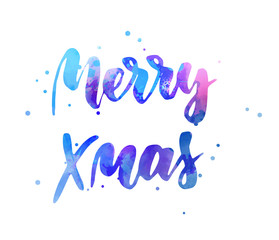 Merry Xmas holiday lettering