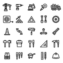 Construction Icon Set 25 - Editable stroke. 48x48 Pixel Perfect.  
