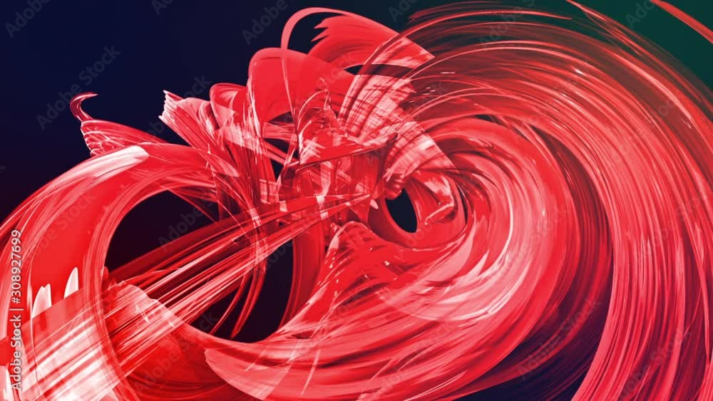 Aufkleber abstract background of transparent beautiful ribbons moving in circle, twisted lines, looped 3d anim