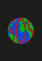 Planeta tierra pidiendo ayuda por el cambio climático.