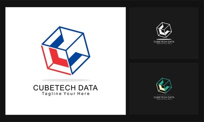 cube tech data concept design logo