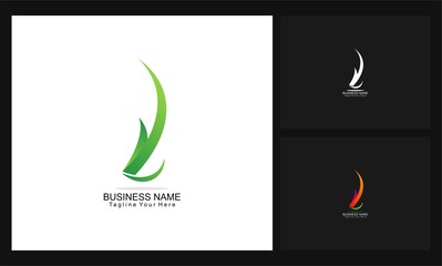  letter business concept design green natural logo