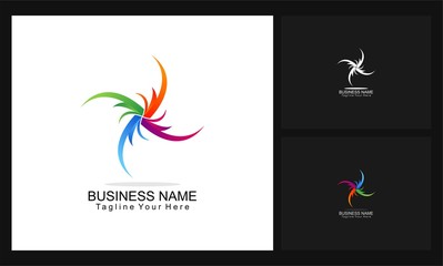 star ribbon concept design business logo