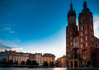Fototapeta premium Warsaw, Poland - JULY 28, 2017: Street view of Central part of Warsaw, capital of Poland