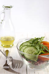 Salad Dressed with Olive Oil