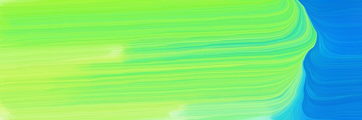 colorful horizontal banner. abstract waves design with pastel green, dodger blue and khaki color