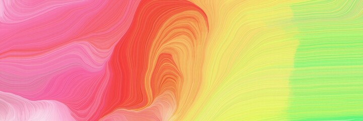 colorful horizontal banner. modern waves background design with burly wood, khaki and pastel red color