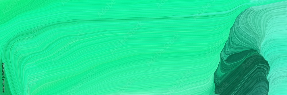 Aufkleber colorful horizontal banner. modern soft swirl waves background illustration with medium spring green