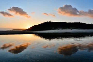 Sunset at Three Cliffs Bay, The Gower Peninsula, South Wales, U.K.