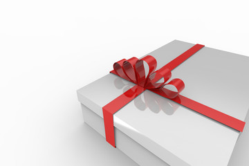 Gift box. New Year box. 3D rendering.