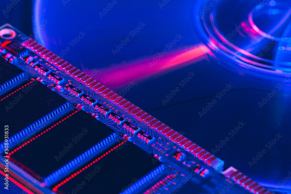 Poster computer random access memory (ram) close up