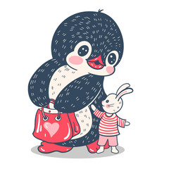  funny cartoon penguin