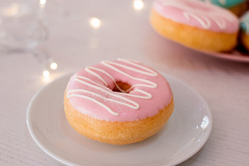 Christmas donuts isolated. Christmas and New Year celebration concept. 